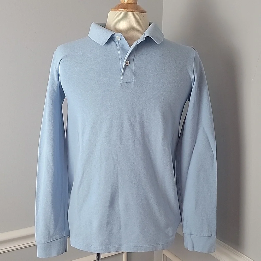 OLD NAVY‎ NeW Bundle of 3 Boy's Light Blue Long Sleeve School Uniform Polo Shirt